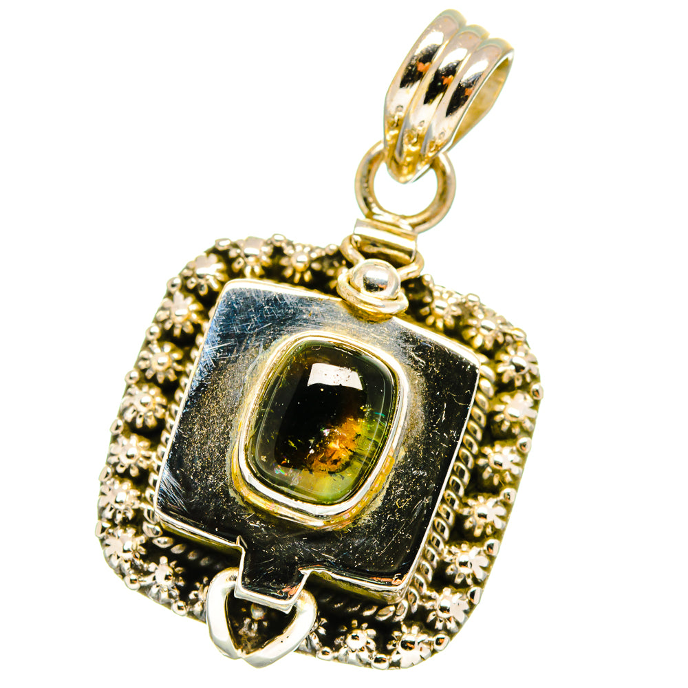 Green Tourmaline Pendants handcrafted by Anasilvercos - PD14307