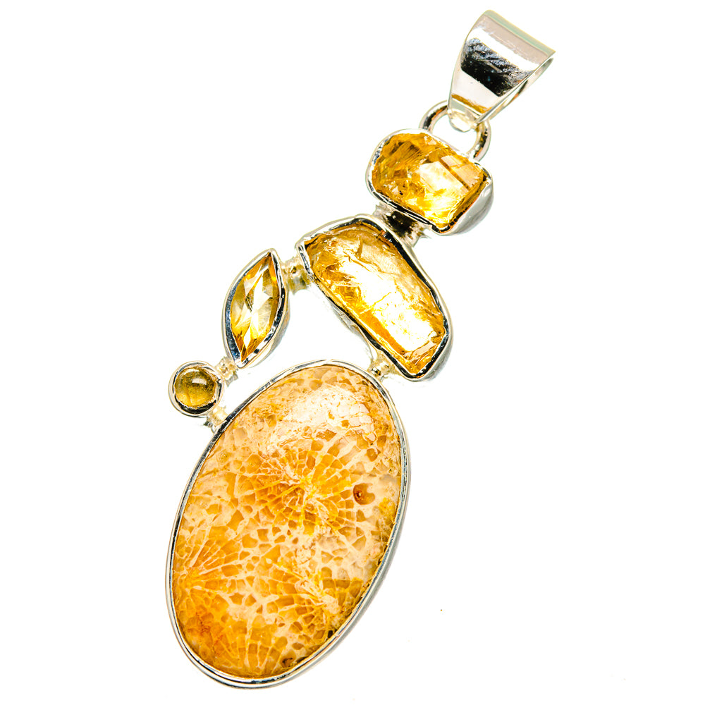 Fossil Coral Pendants handcrafted by Anasilvercos - PD14428