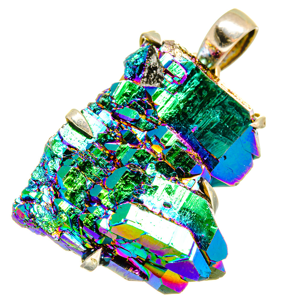 Titanium Sunshine Druzy Pendants handcrafted by Anasilvercos - PD14439