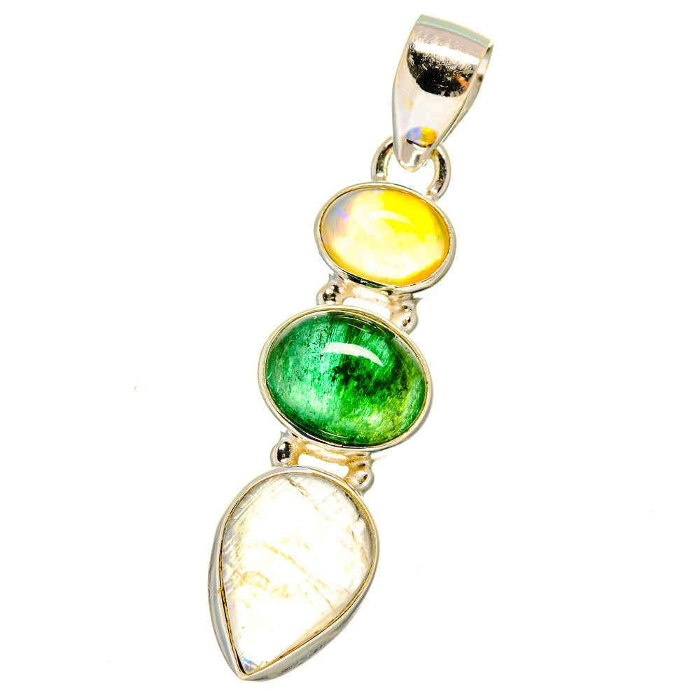 Rainbow Moonstone Pendants handcrafted by Anasilvercos - PD14451