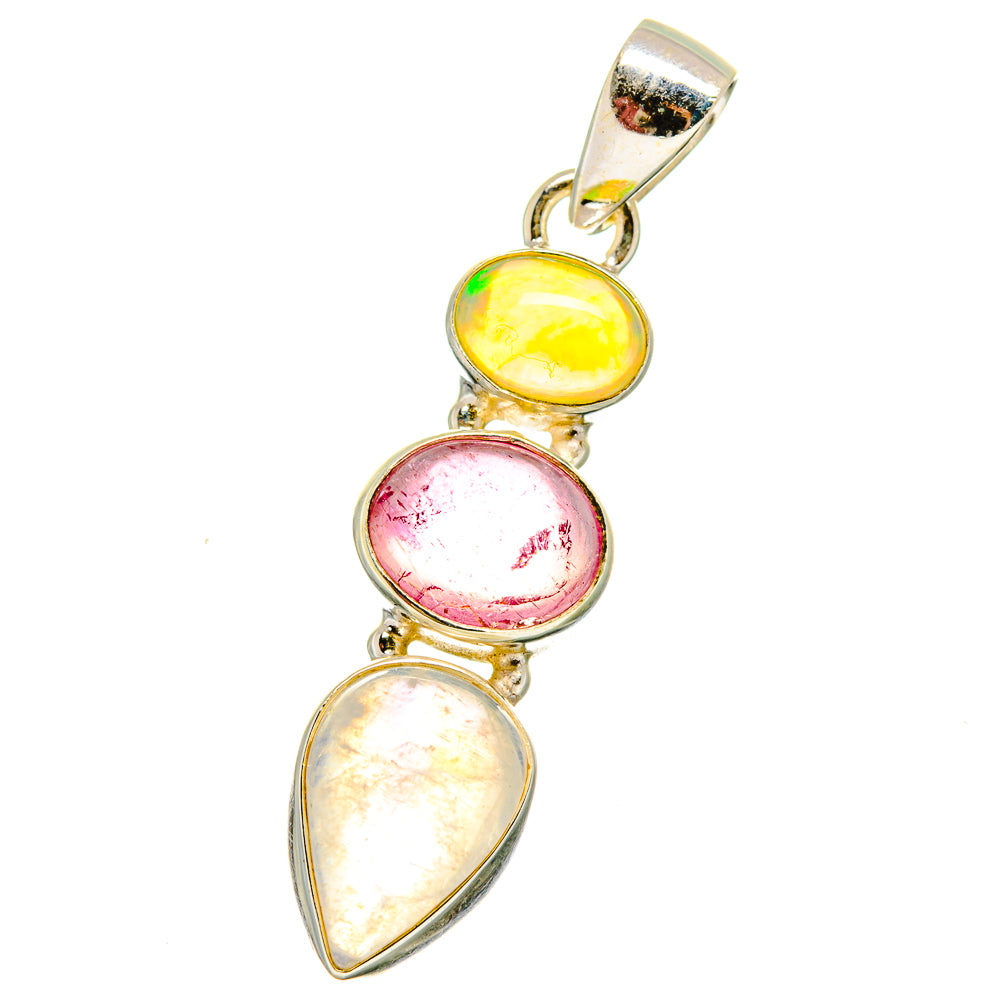 Rainbow Moonstone Pendants handcrafted by Anasilvercos - PD14452
