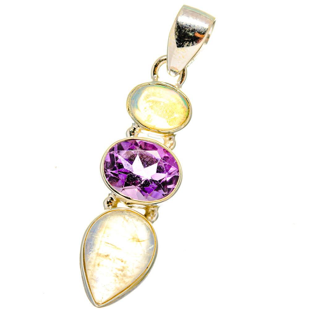 Rainbow Moonstone Pendants handcrafted by Anasilvercos - PD14453