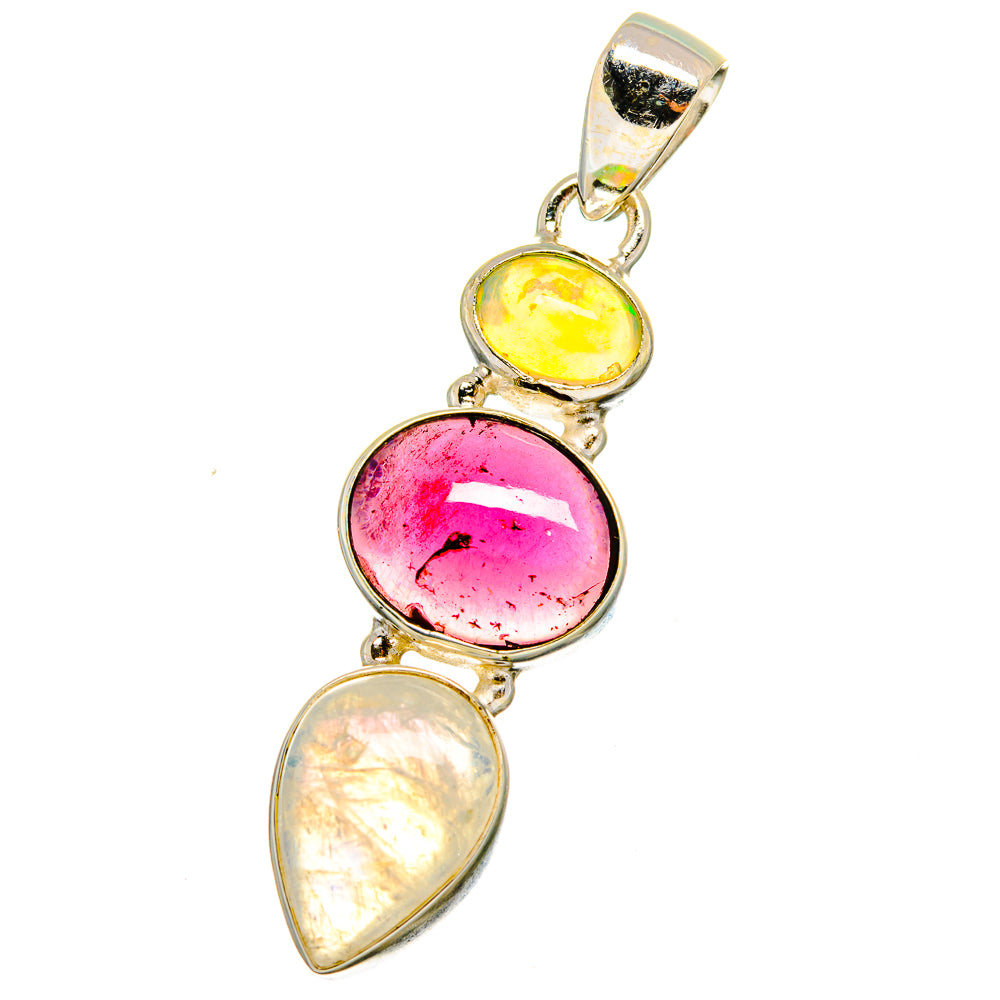 Rainbow Moonstone Pendants handcrafted by Anasilvercos - PD14455