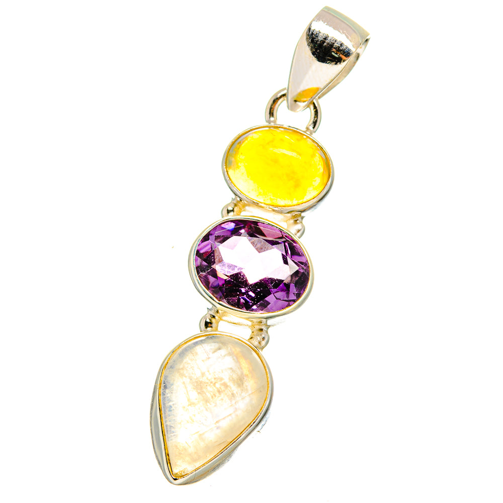 Rainbow Moonstone Pendants handcrafted by Anasilvercos - PD14464