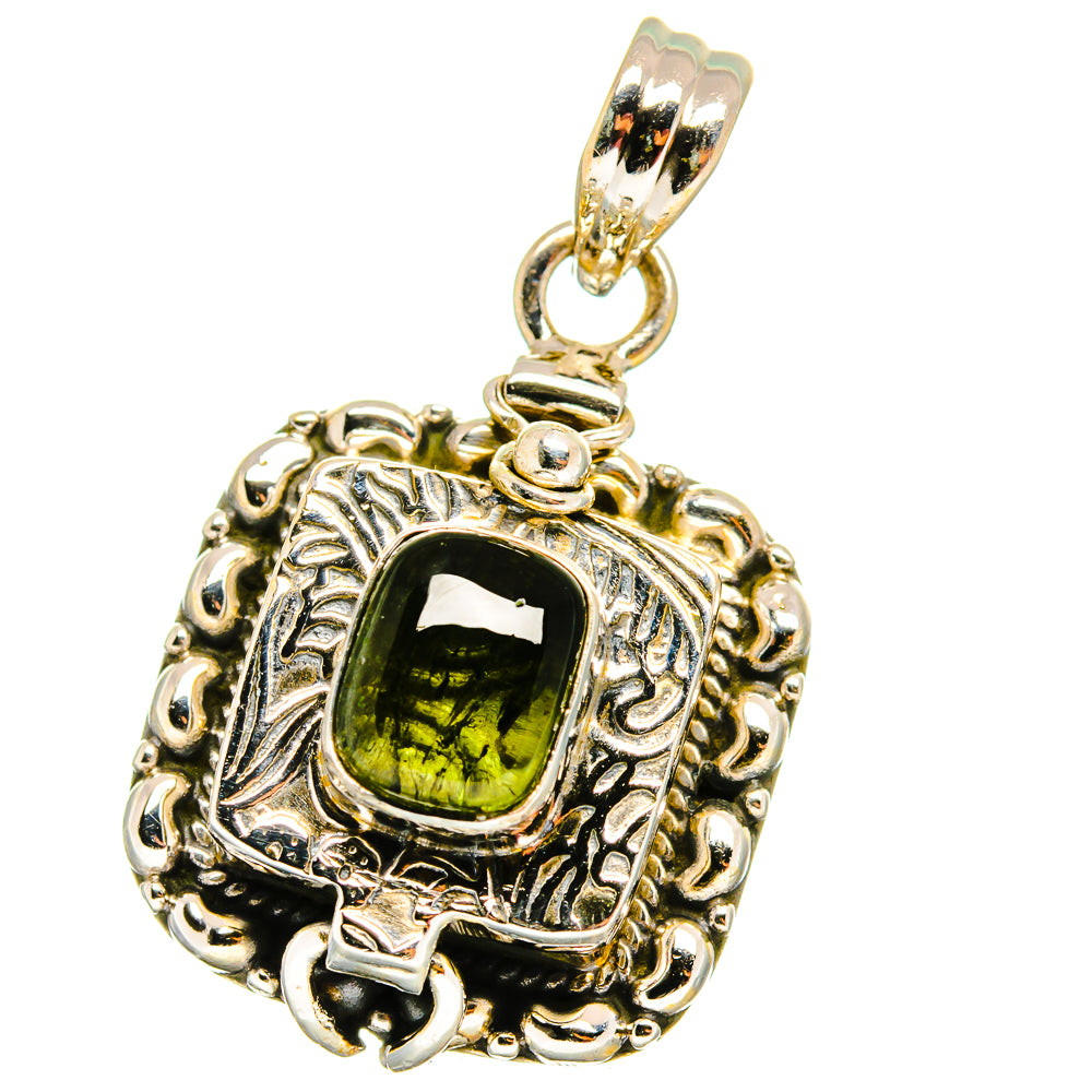 Green Tourmaline Pendants handcrafted by Anasilvercos - PD14492