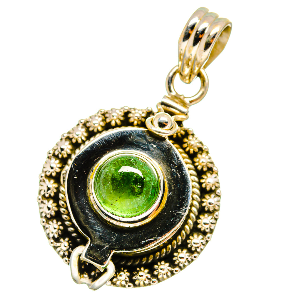 Green Tourmaline Pendants handcrafted by Anasilvercos - PD14494