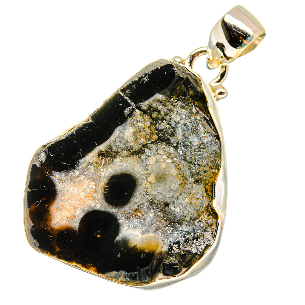 Coconut Geode Slice Pendants handcrafted by Anasilvercos - PD14573
