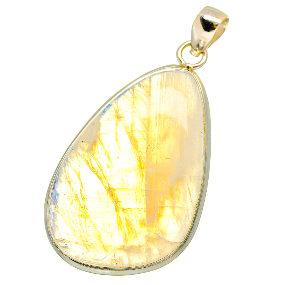Rainbow Moonstone Pendants handcrafted by Anasilvercos - PD14617