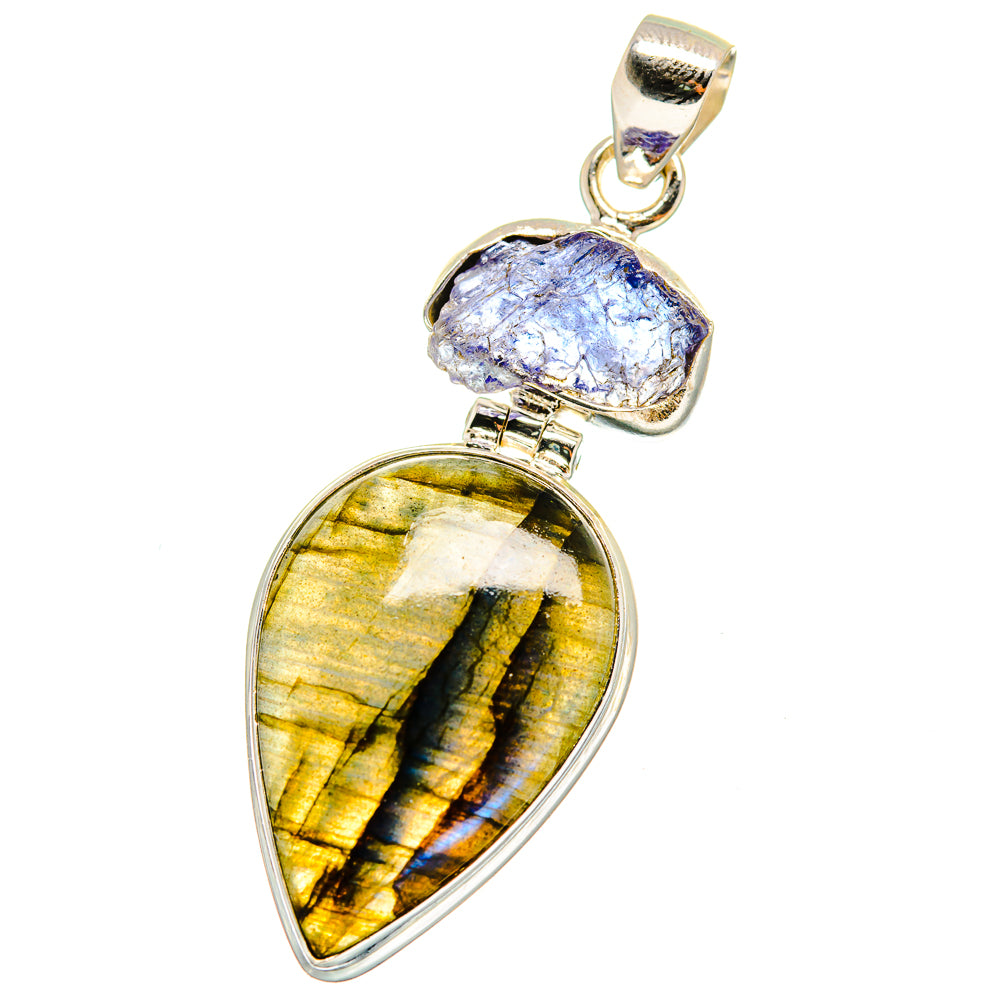 Labradorite, Tanzanite Pendants handcrafted by Anasilvercos - PD14670