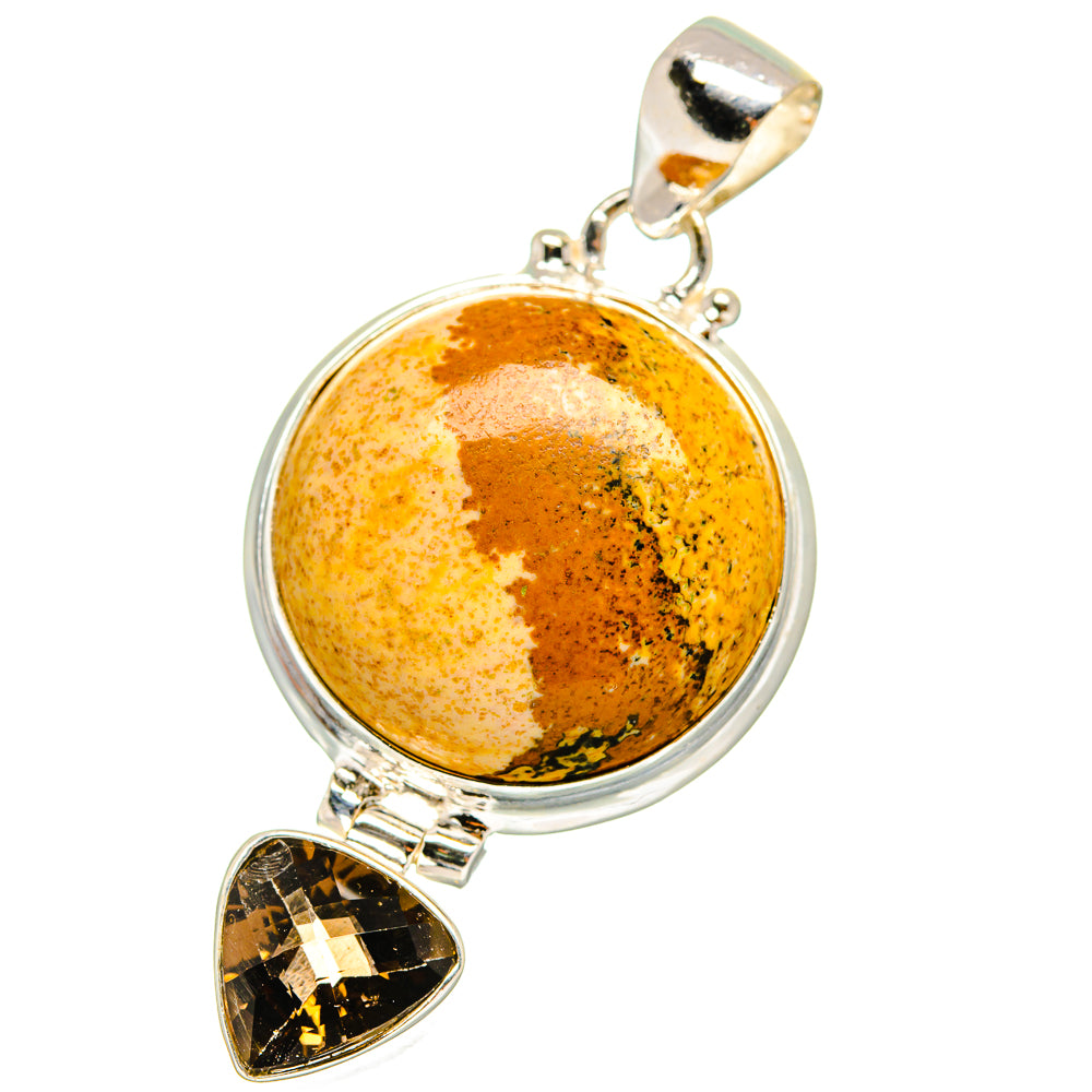 Picture Jasper, Smoky Quartz Pendants handcrafted by Anasilvercos - PD14693