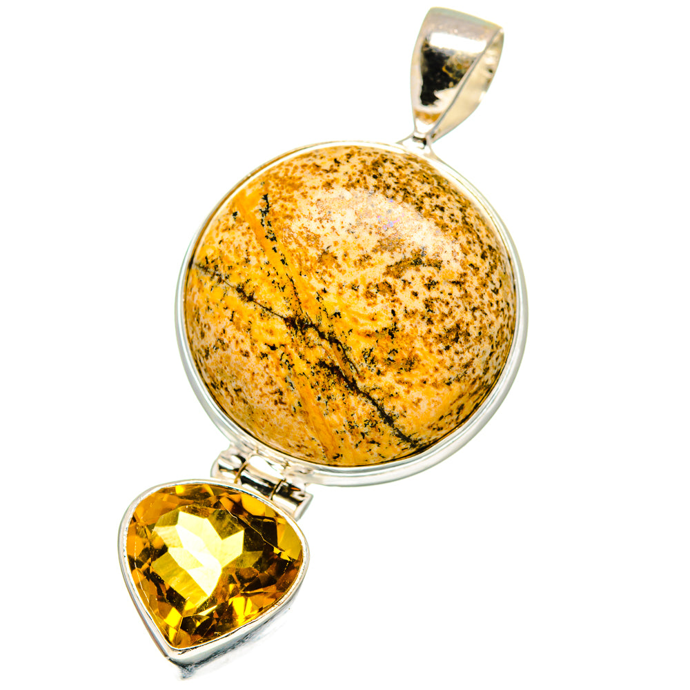 Picture Jasper, Smoky Quartz Pendants handcrafted by Anasilvercos - PD14694 - Photo 2