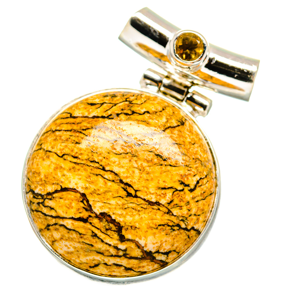 Picture Jasper, Citrine Pendants handcrafted by Anasilvercos - PD14696