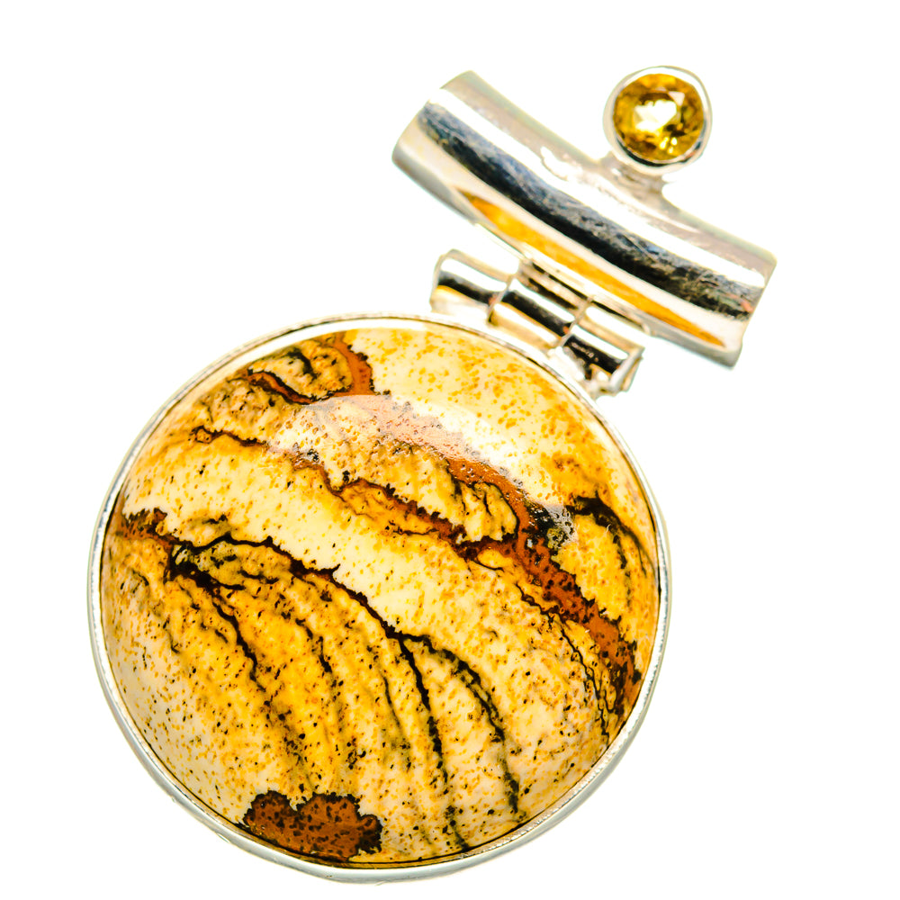 Picture Jasper, Citrine Pendants handcrafted by Anasilvercos - PD14699