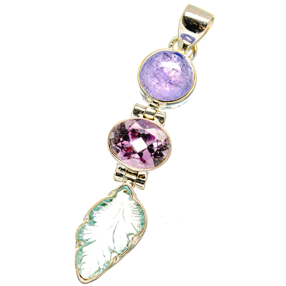 Aquamairne, Amethyst, Tanzanite Pendants handcrafted by Anasilvercos - PD14746