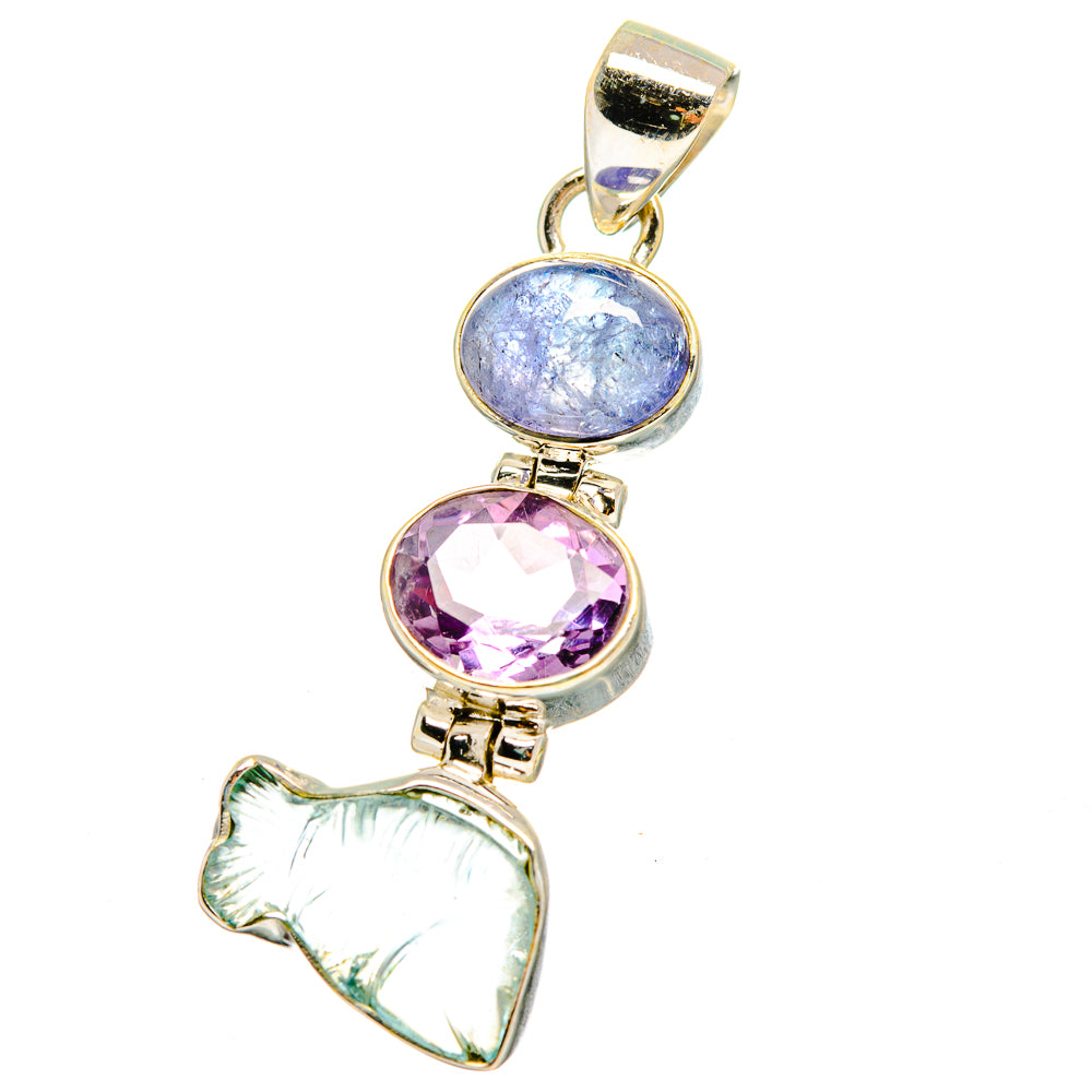 Aquamarine, Amethyst, Tanzanite Pendants handcrafted by Anasilvercos - PD14748