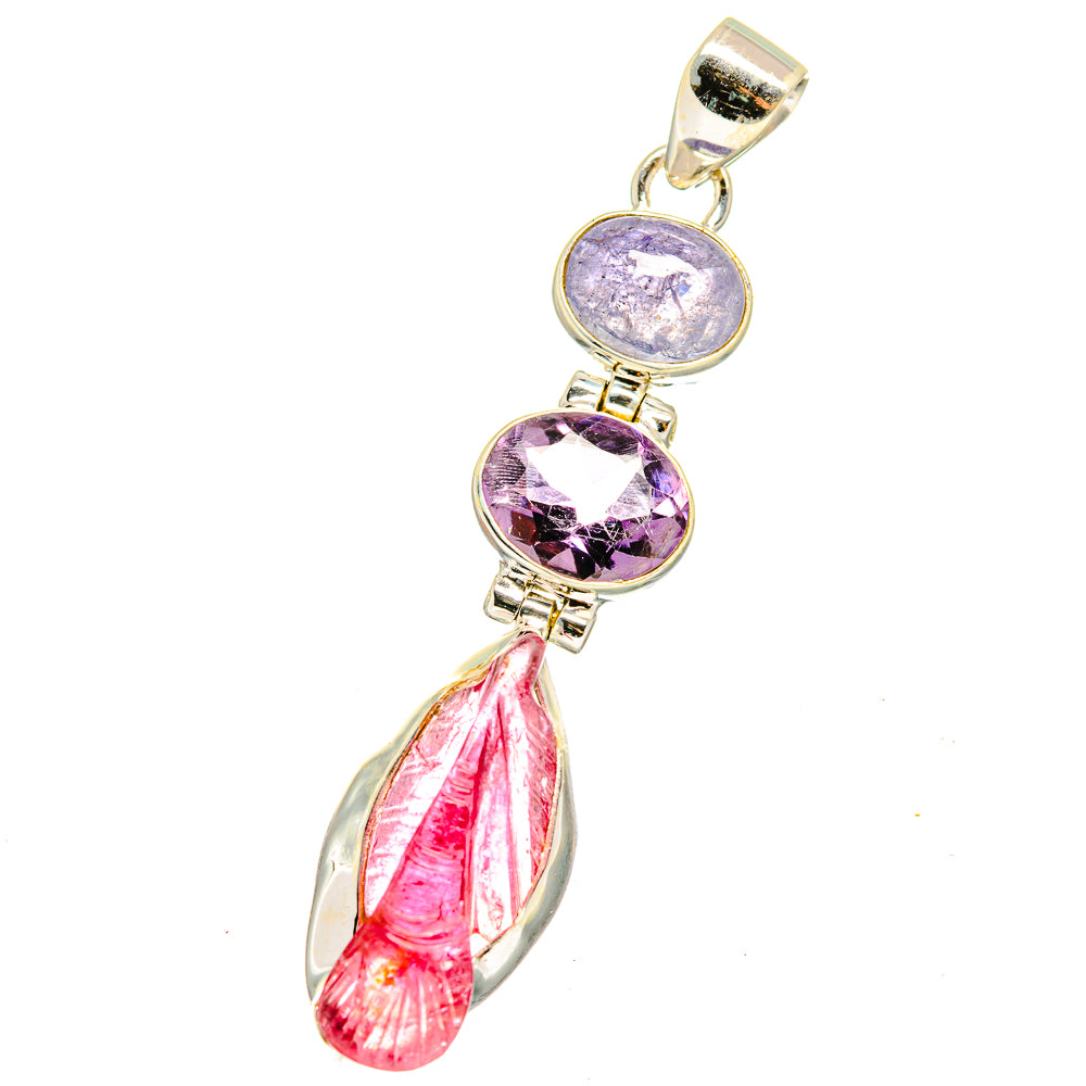 Pink Tourmaline Pendants handcrafted by Anasilvercos - PD14774