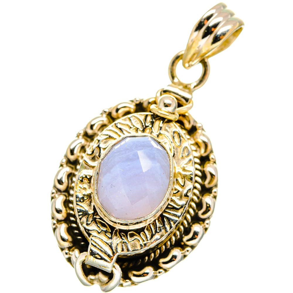 Blue Lace Agate Pendants handcrafted by Anasilvercos - PD14814