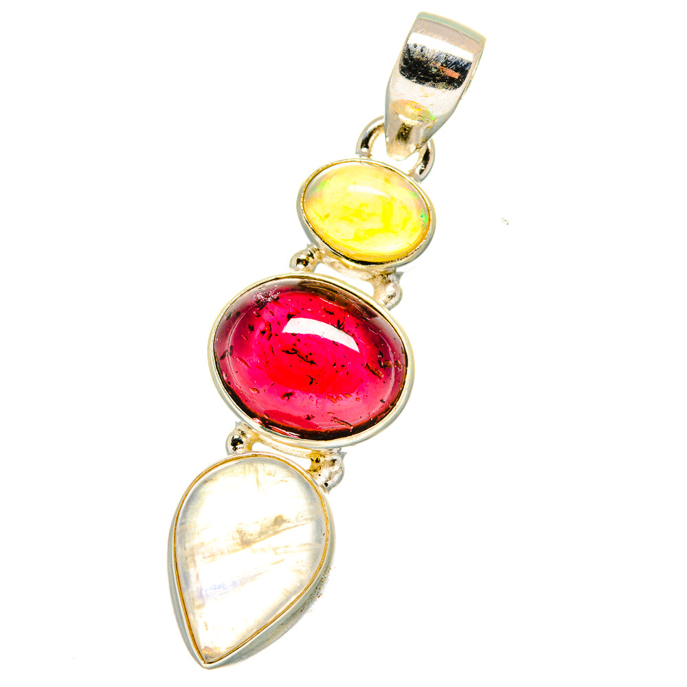 Rainbow Moonstone Pendants handcrafted by Anasilvercos - PD14859
