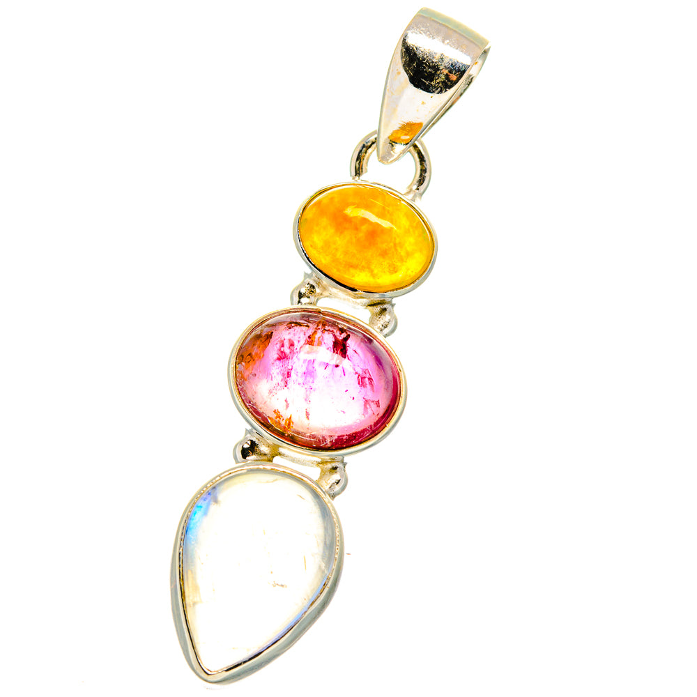Rainbow Moonstone Pendants handcrafted by Anasilvercos - PD14862