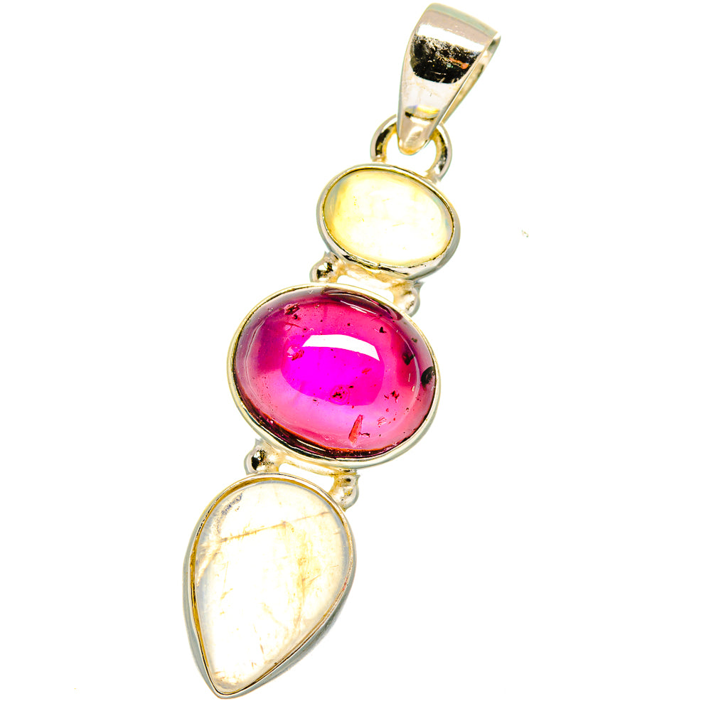 Rainbow Moonstone Pendants handcrafted by Anasilvercos - PD14866