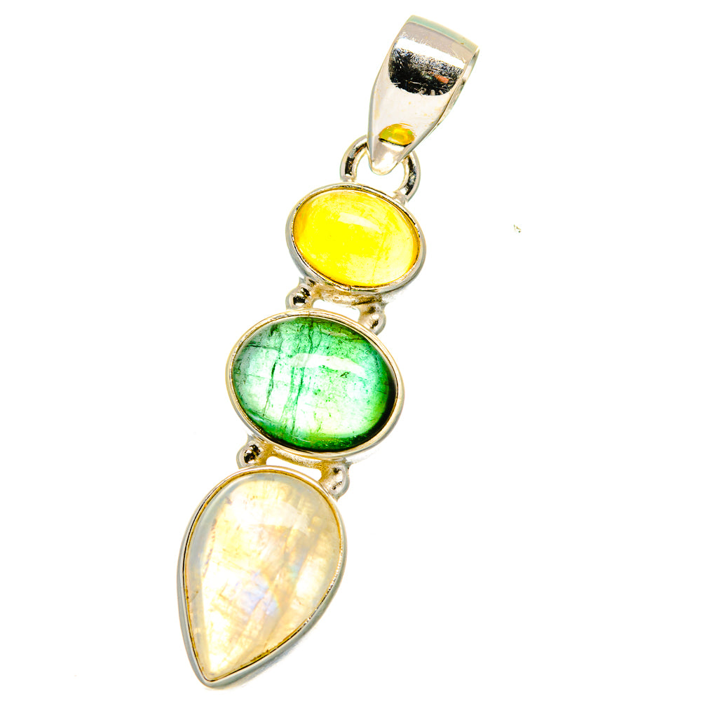 Rainbow Moonstone Pendants handcrafted by Anasilvercos - PD14867