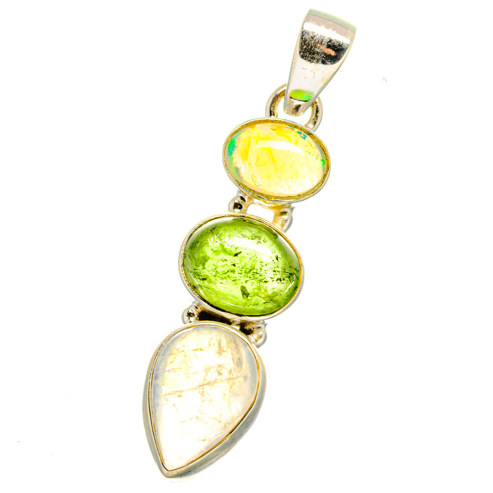 Rainbow Moonstone Pendants handcrafted by Anasilvercos - PD14868
