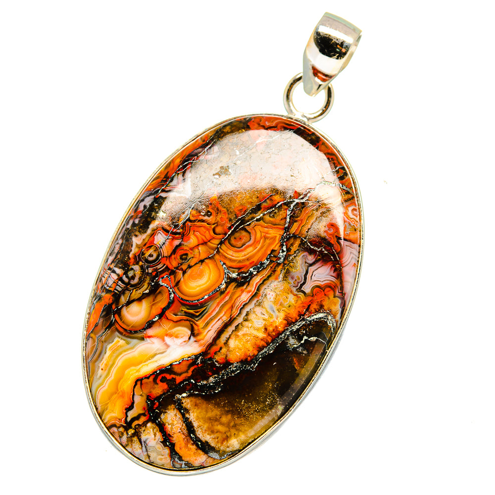 Crazy Lace Agate Pendants handcrafted by Anasilvercos - PD14963
