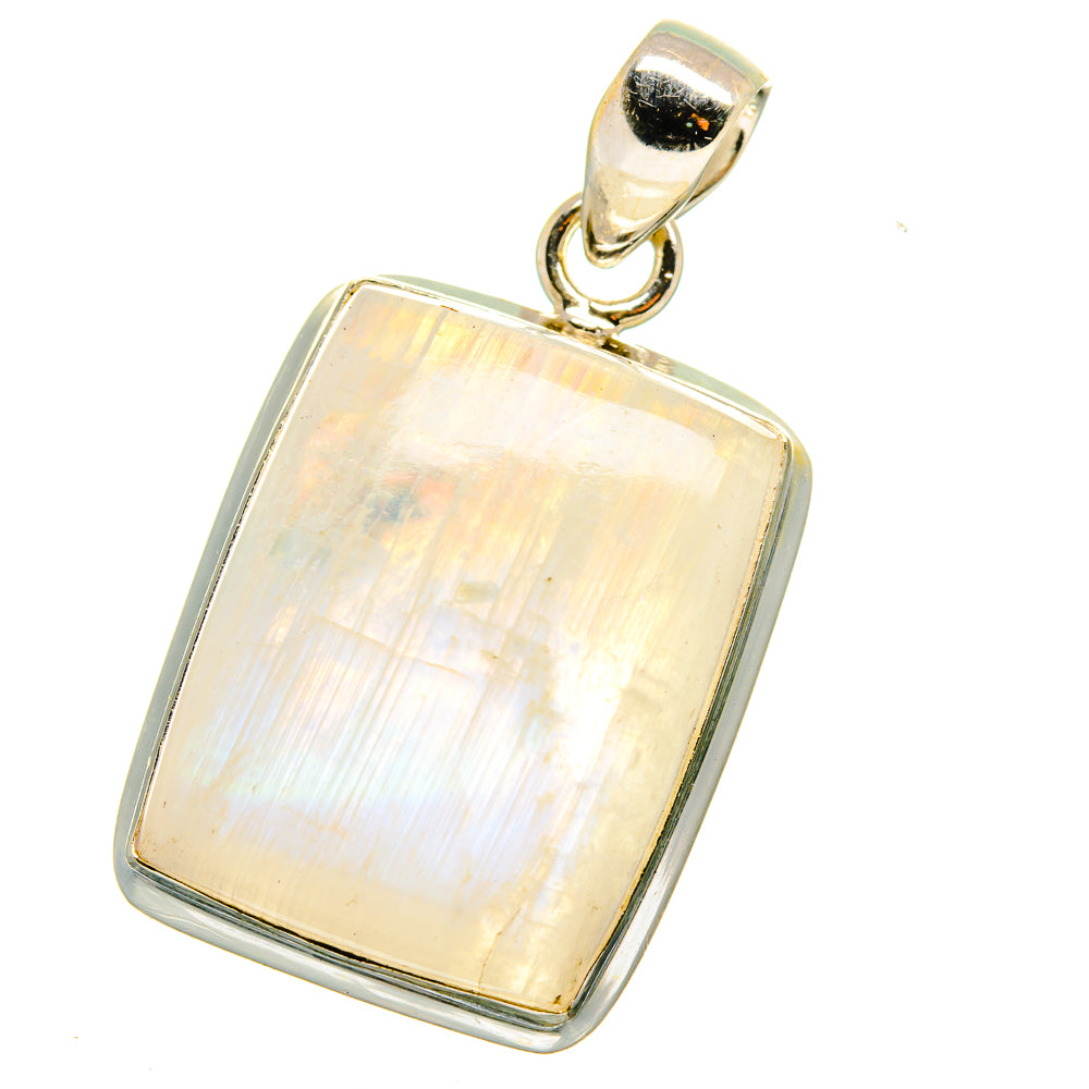 Rainbow Moonstone Pendants handcrafted by Anasilvercos - PD14983