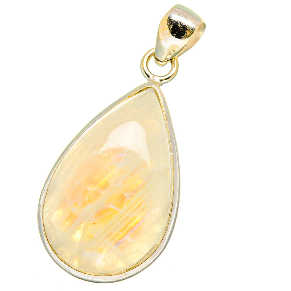 Rainbow Moonstone Pendants handcrafted by Anasilvercos - PD15003