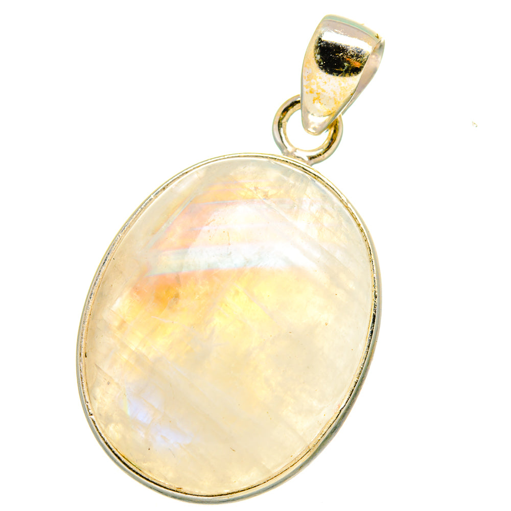 Rainbow Moonstone Pendants handcrafted by Anasilvercos - PD15005