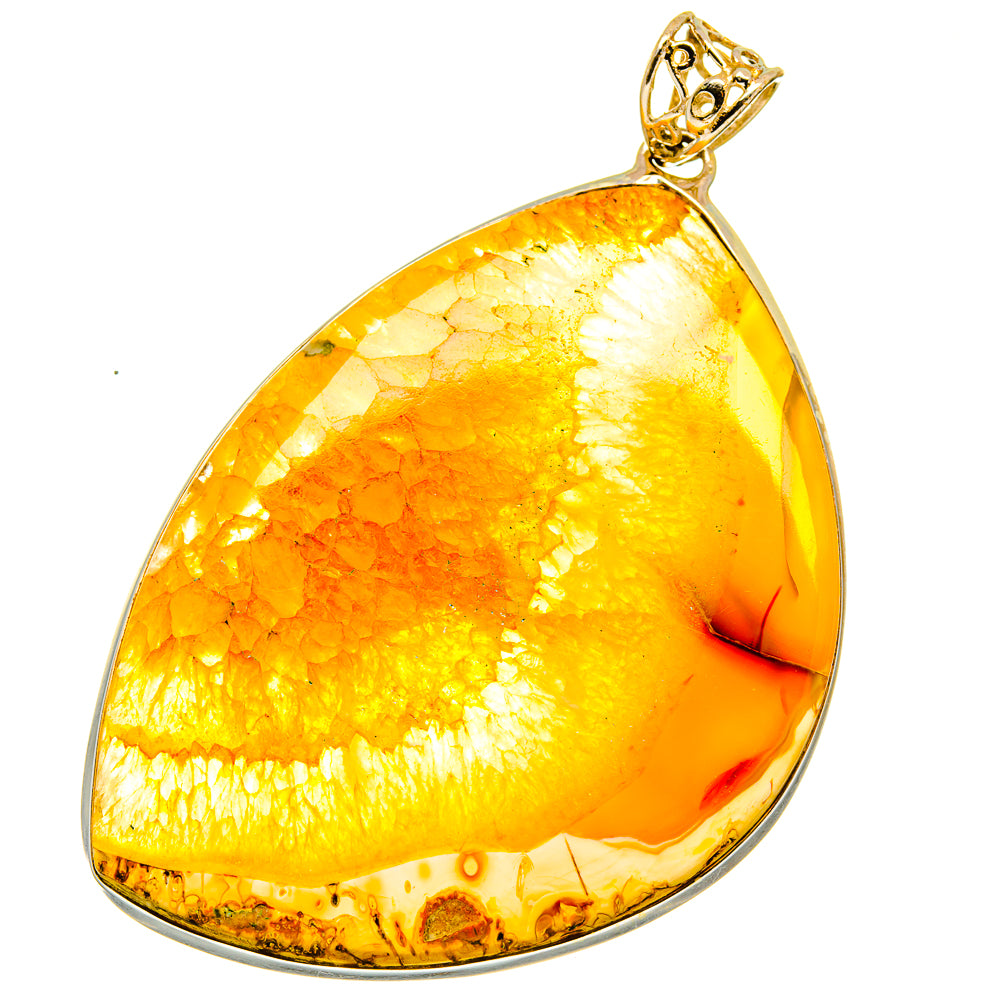 Yellow Geode Slice Pendants handcrafted by Anasilvercos - PD15047