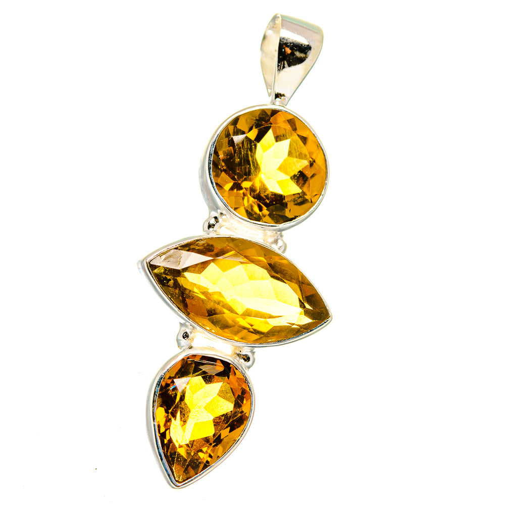 Mandarin Citrine Pendants handcrafted by Anasilvercos - PD15104