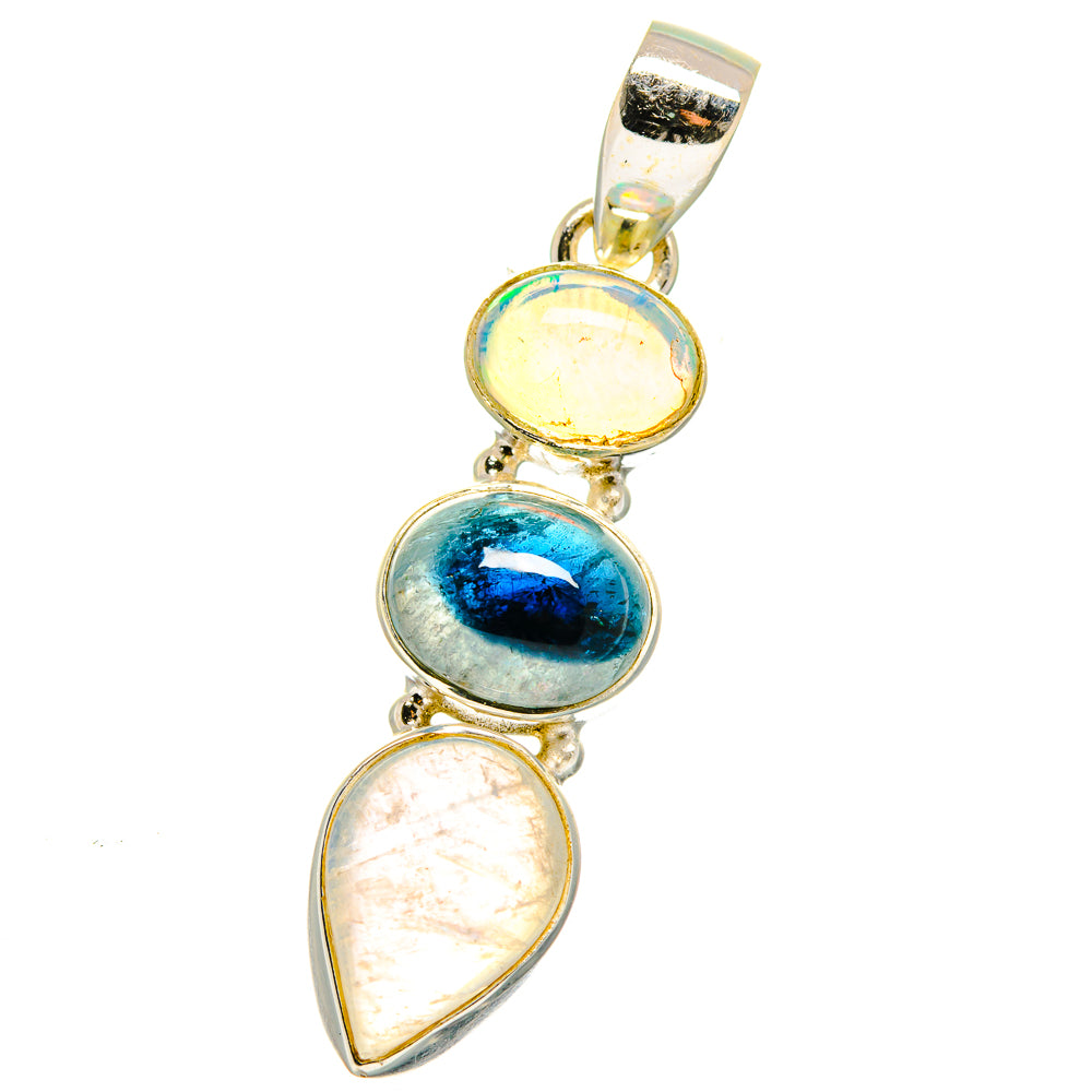 Rainbow Moonstone Pendants handcrafted by Anasilvercos - PD15114