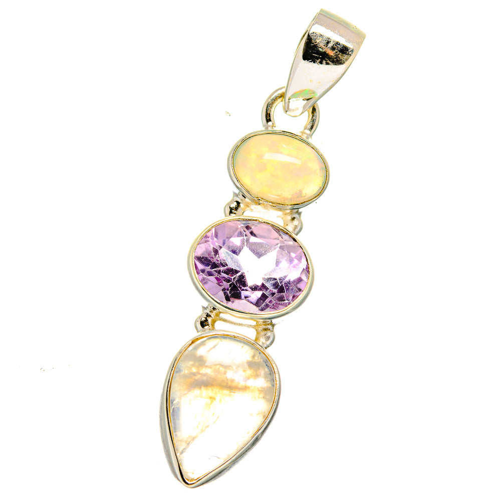 Rainbow Moonstone Pendants handcrafted by Anasilvercos - PD15115