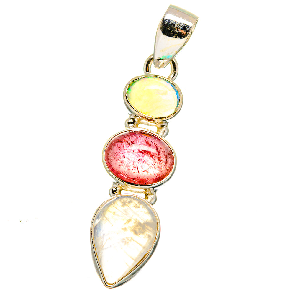 Rainbow Moonstone Pendants handcrafted by Anasilvercos - PD15116