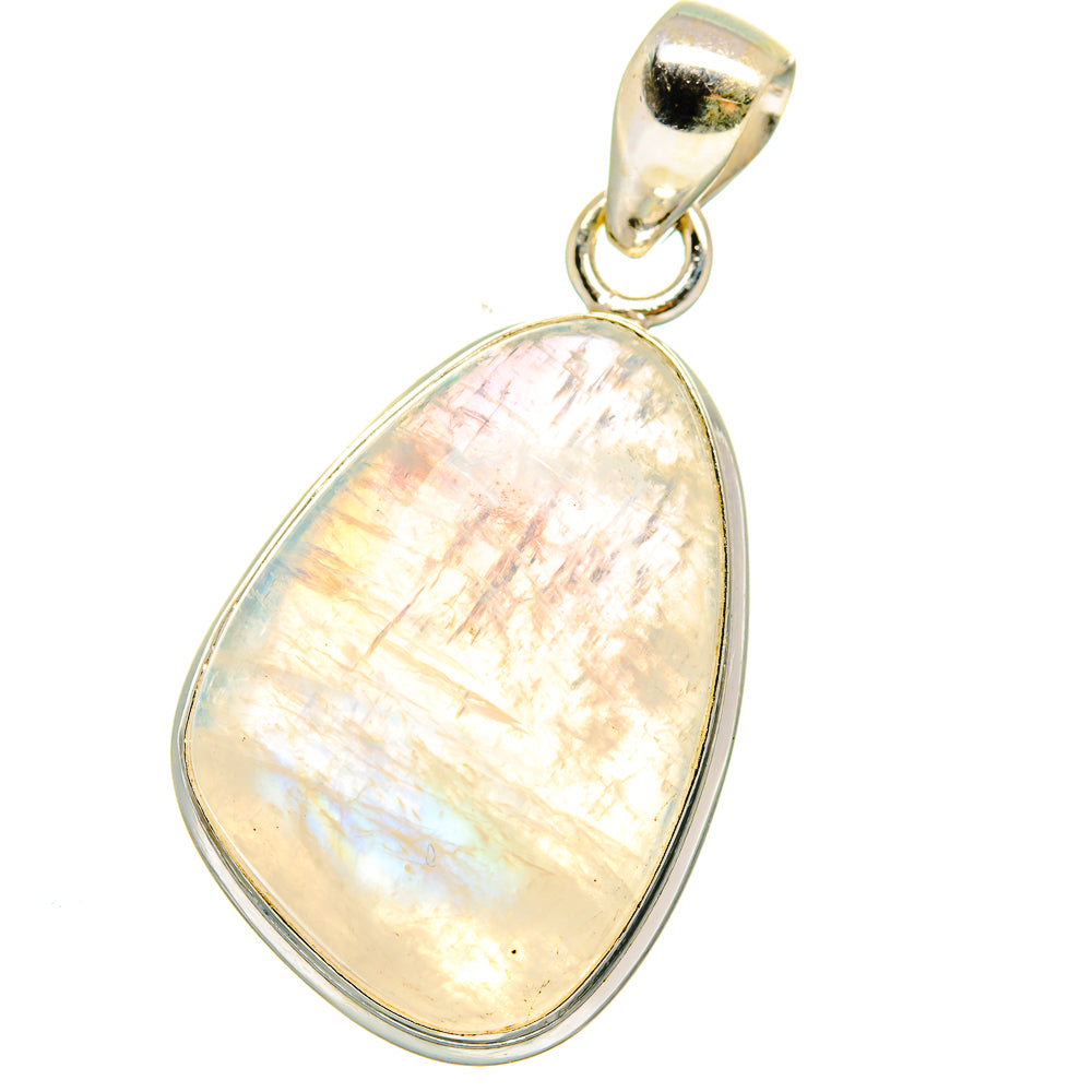 Rainbow Moonstone Pendants handcrafted by Anasilvercos - PD15130
