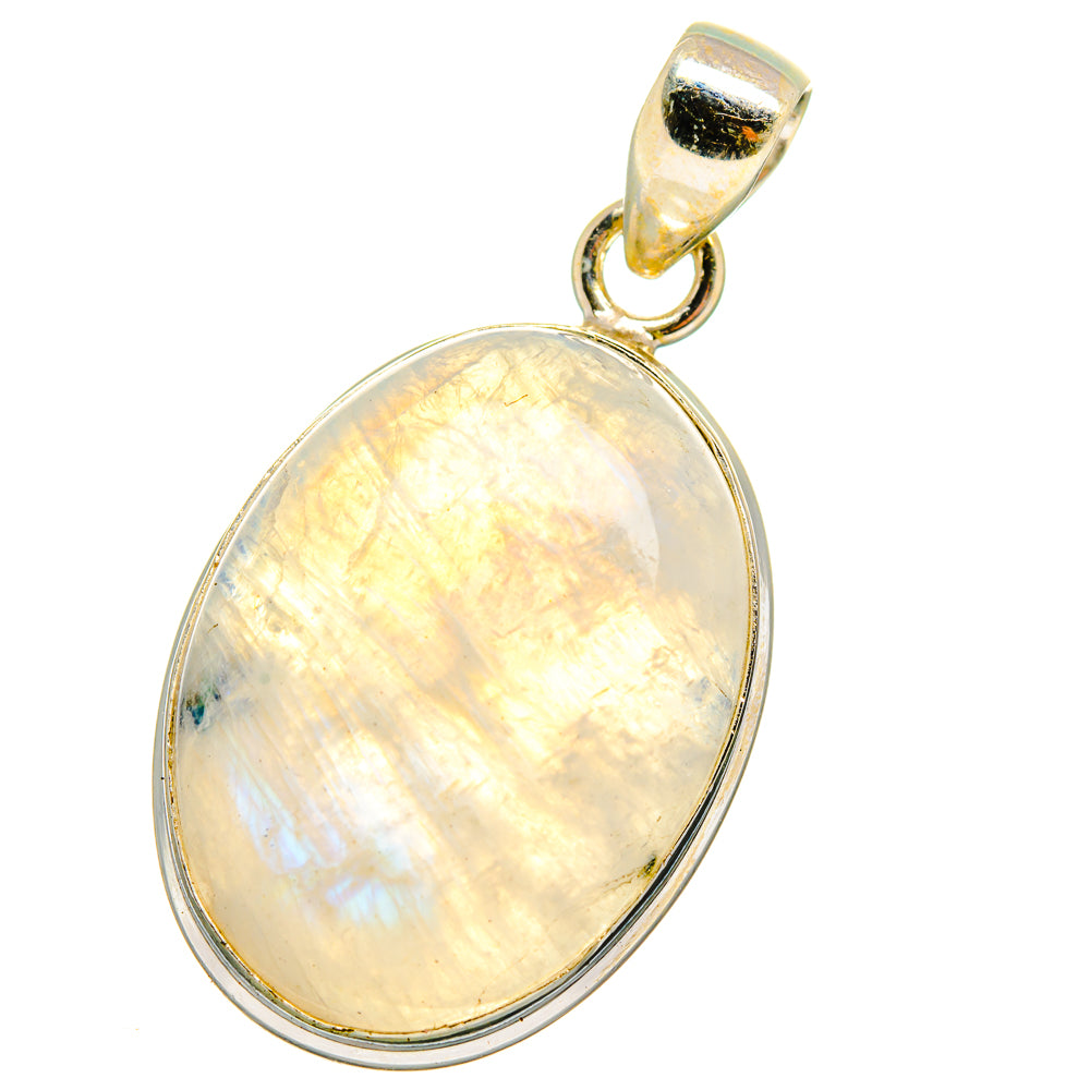 Rainbow Moonstone Pendants handcrafted by Anasilvercos - PD15148