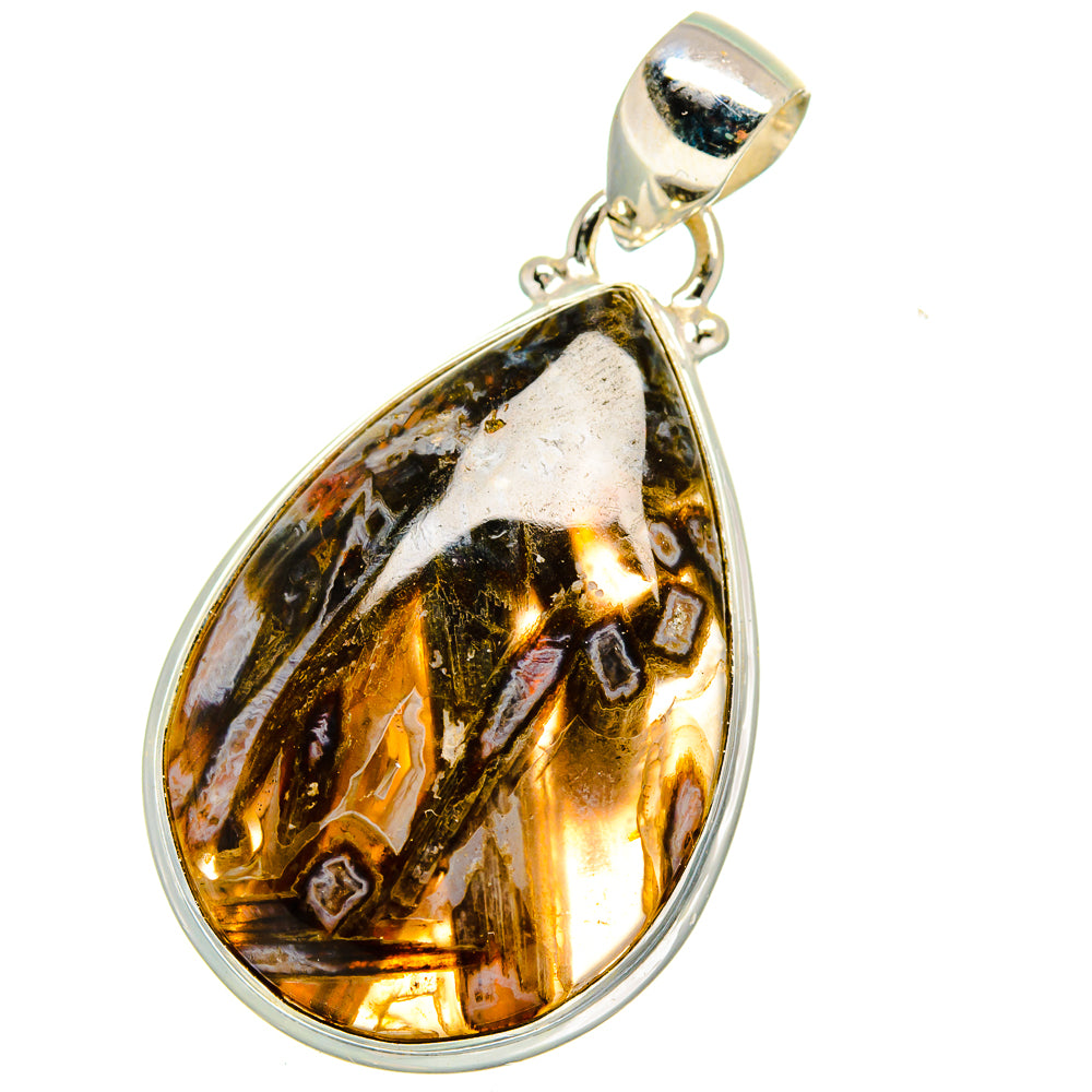Turkish Tube Agate Pendants handcrafted by Anasilvercos - PD15205 - Photo 2