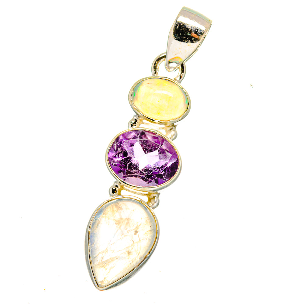 Rainbow Moonstone Pendants handcrafted by Anasilvercos - PD15211