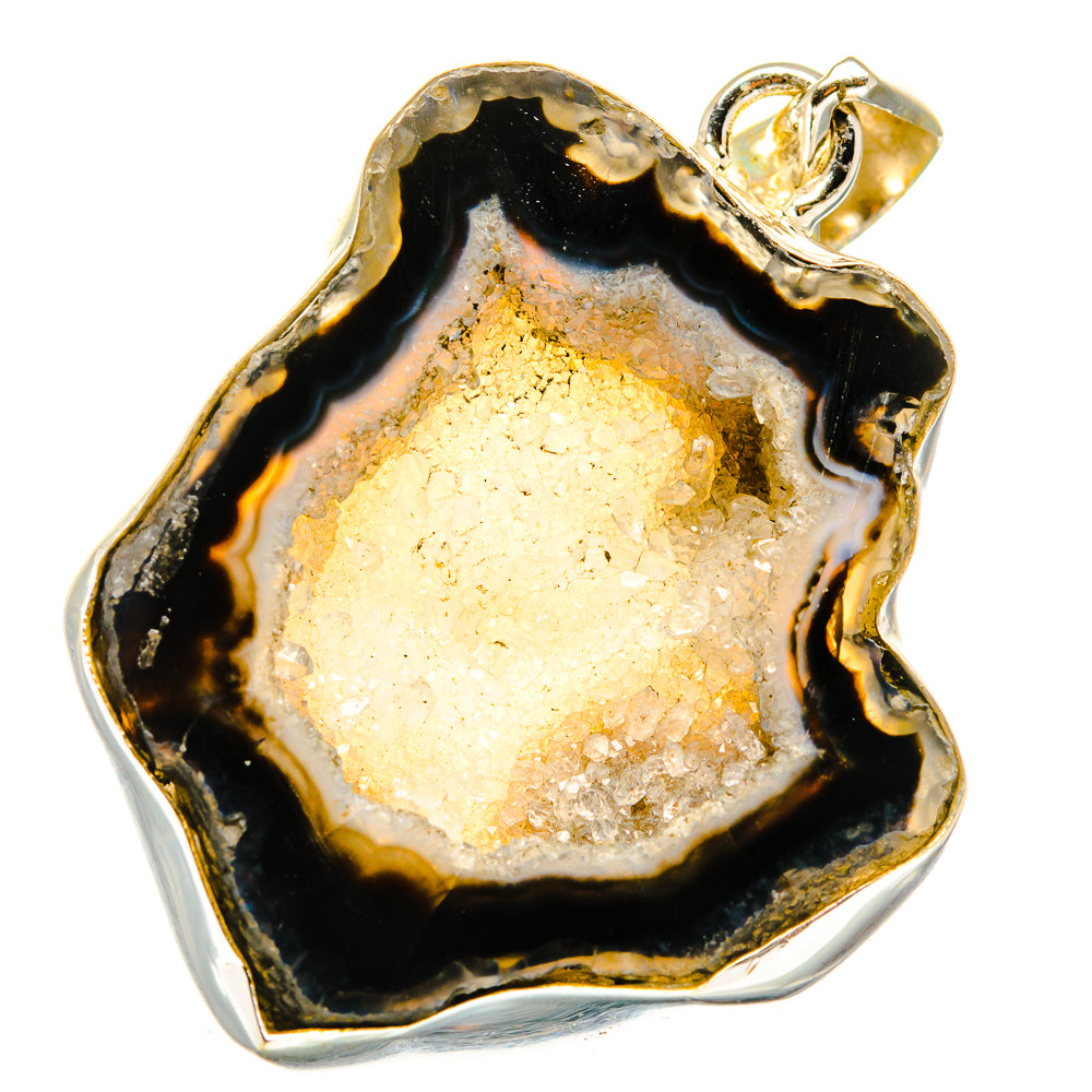 Coconut Geode Slice Pendants handcrafted by Anasilvercos - PD15316