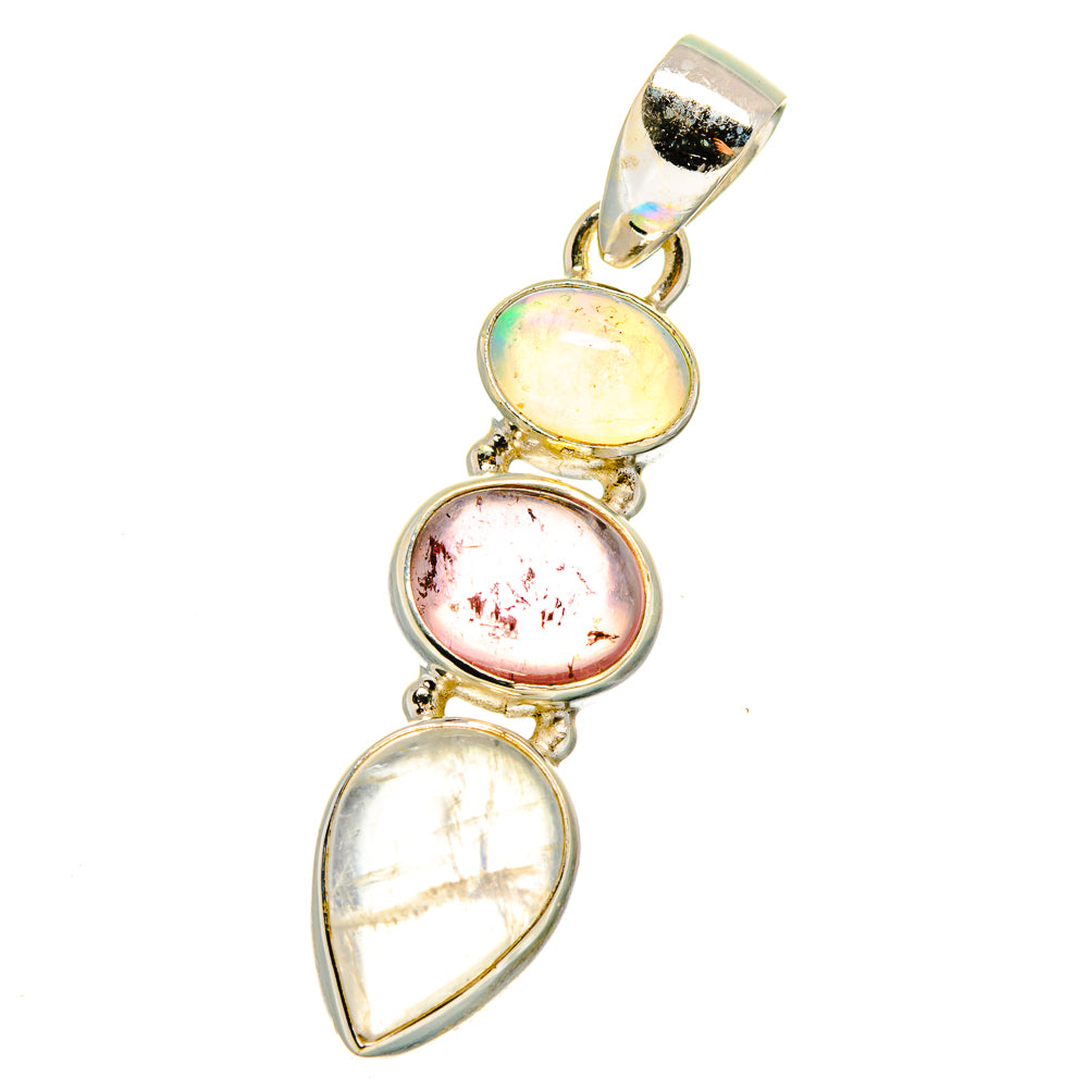 Rainbow Moonstone Pendants handcrafted by Anasilvercos - PD15320