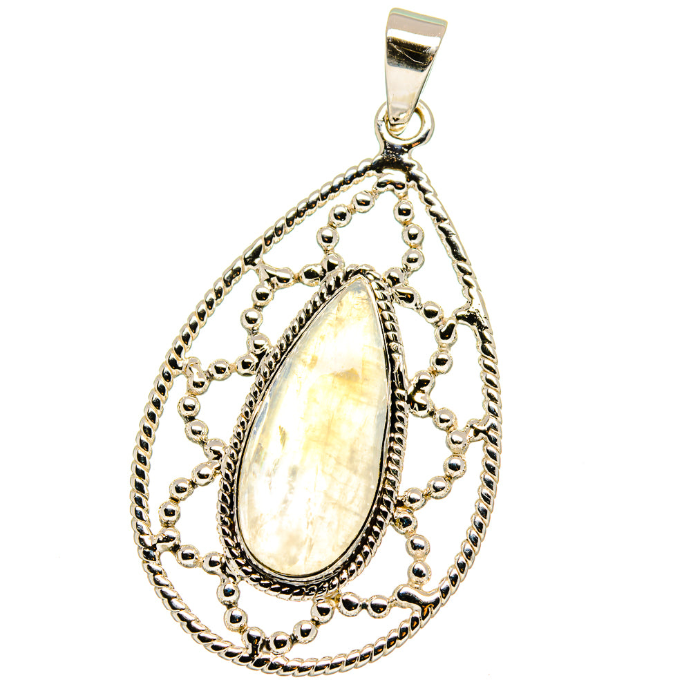 Rainbow Moonstone Pendants handcrafted by Anasilvercos - PD15365