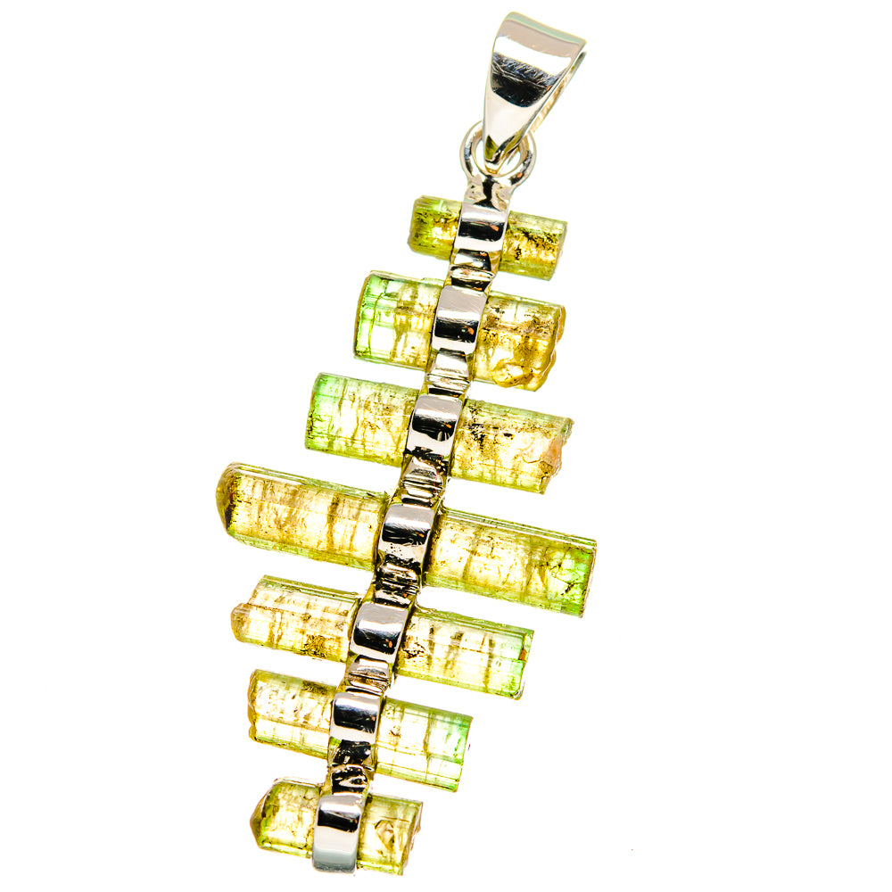 Green Tourmaline Pendants handcrafted by Anasilvercos - PD15366