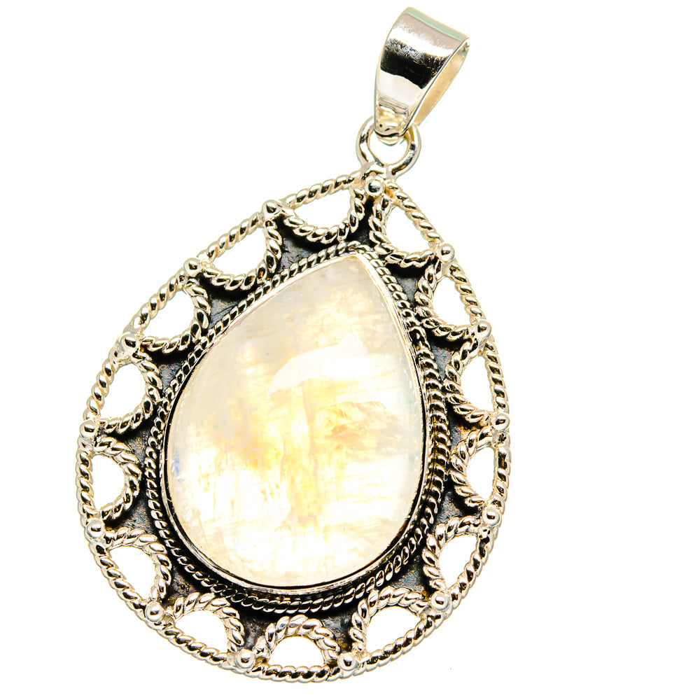 Rainbow Moonstone Pendants handcrafted by Anasilvercos - PD15369