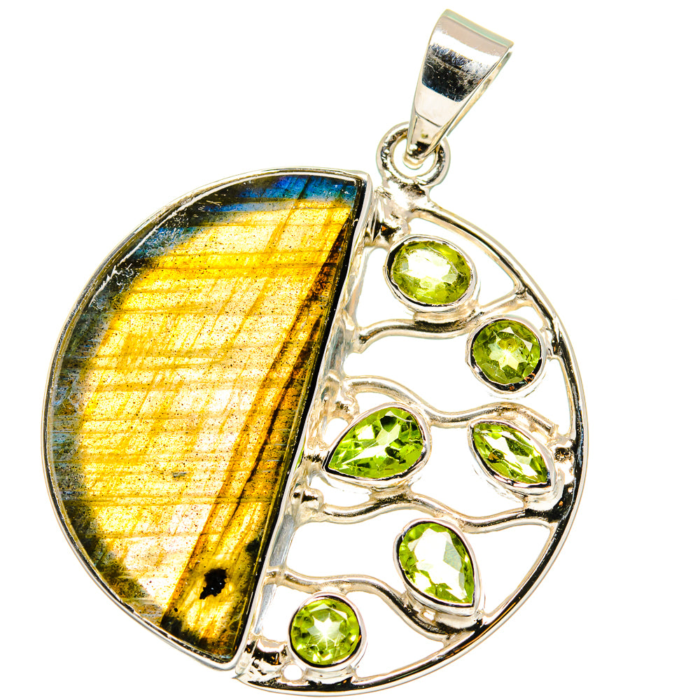 Labradorite, Peridot Pendants handcrafted by Anasilvercos - PD15376