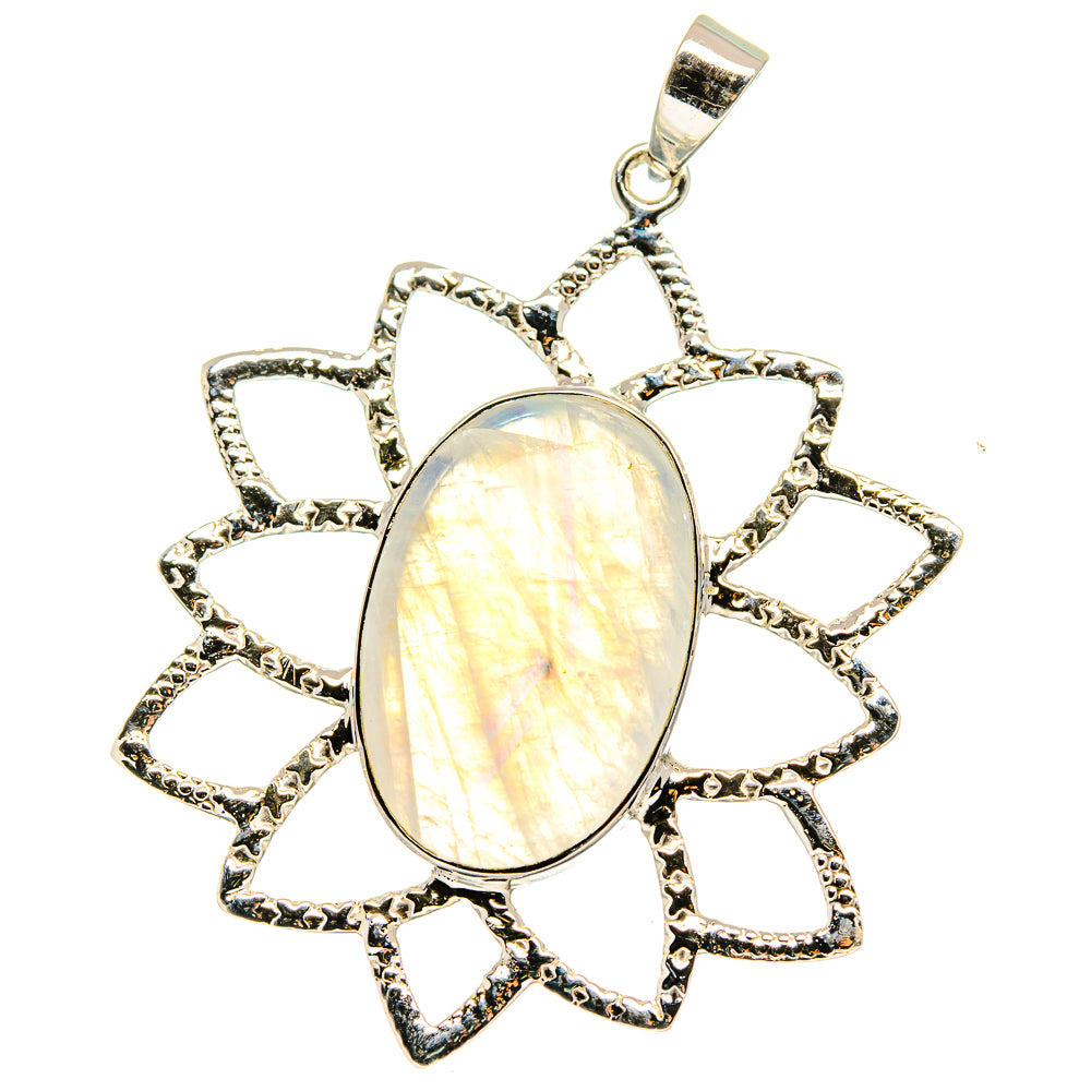 Rainbow Moonstone Pendants handcrafted by Anasilvercos - PD15389