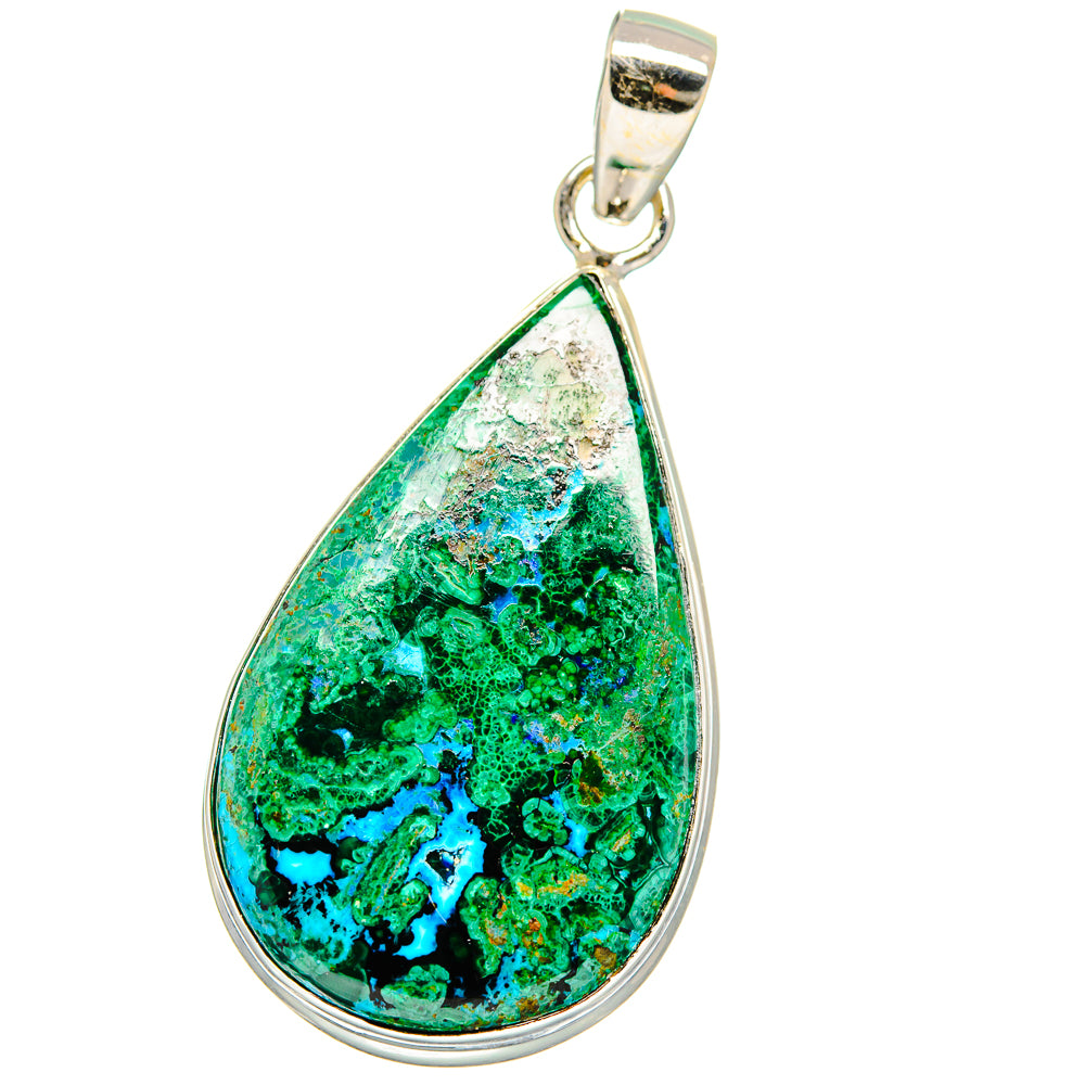 Malachite In Chrysocolla Pendants handcrafted by Anasilvercos - PD15423