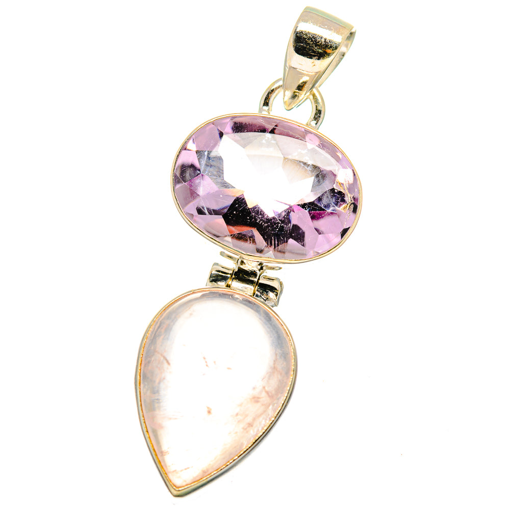 Rose Quartz Pendants handcrafted by Anasilvercos - PD15466