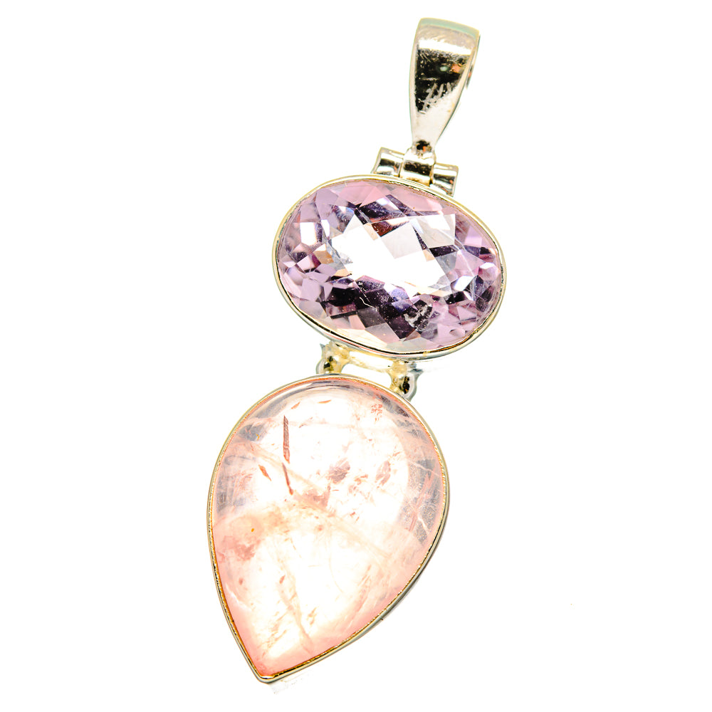 Rose Quartz Pendants handcrafted by Anasilvercos - PD15471