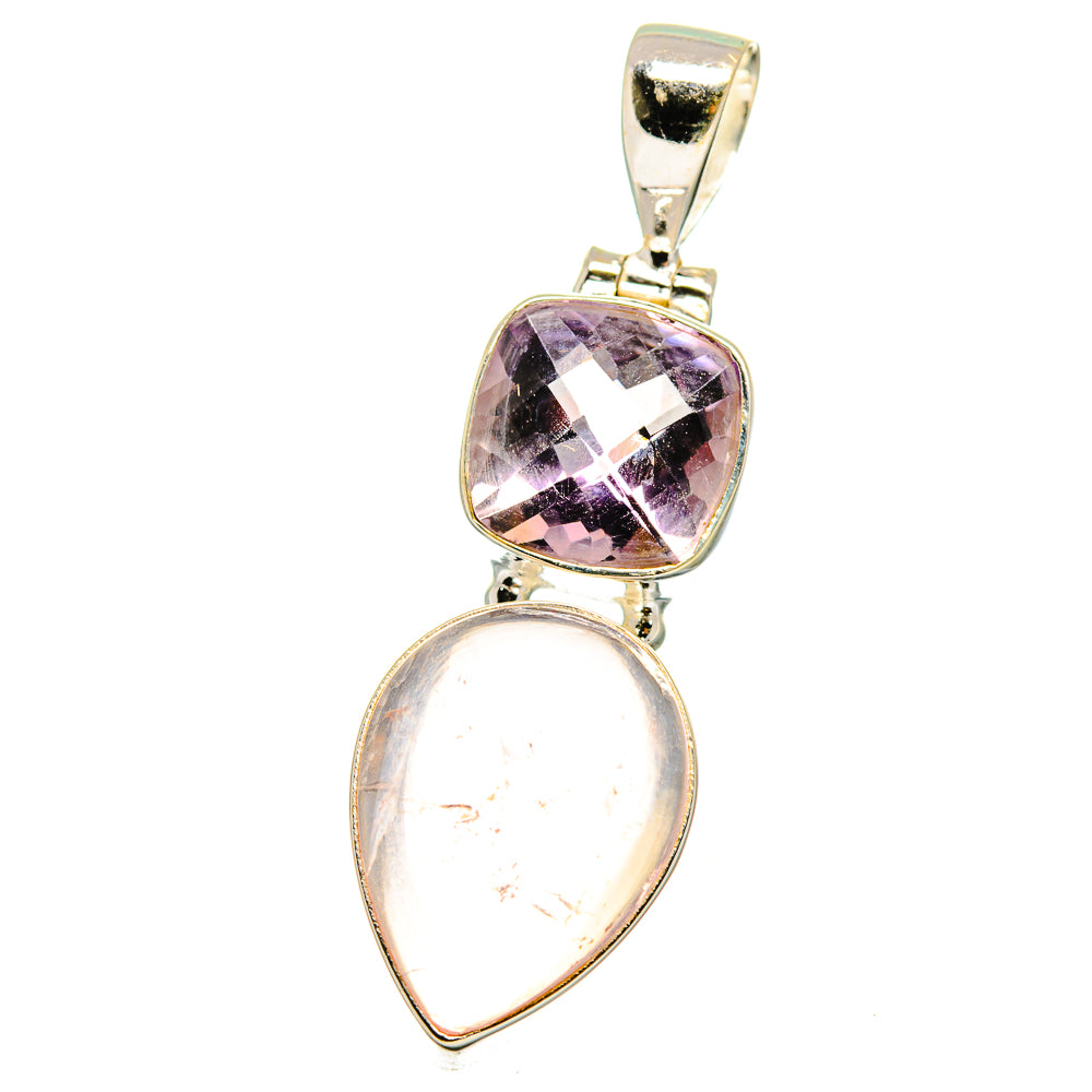 Rose Quartz Pendants handcrafted by Anasilvercos - PD15473